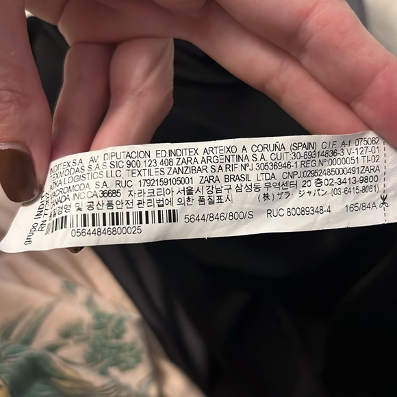 ZARA. / One Shoulder shirred black midi dress - S - Picture 6 of 6